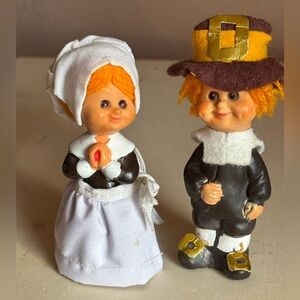 Thanksgiving Vintage Pilgrim Couple Figures - 1970’s